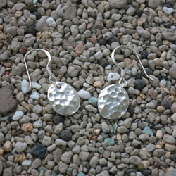 質感系列沖敲純銀耳環 #2 sterling silver earrings 手作飾品 handmade jewelry 第3張的照片