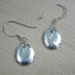 質感系列銼紋純銀耳環 #2 sterling silver earrings 手作飾品 handmade jewelry 第3張的照片