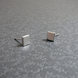 小正方純銀耳環 #01 sterling silver earrings 手作創意飾品 handmade jewelry 第5張的照片