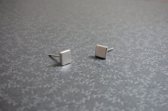 小正方純銀耳環 #01 sterling silver earrings 手作創意飾品 handmade jewelry 第5張的照片