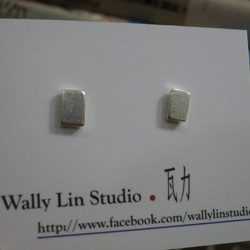 長方形純銀耳環 #01 sterling silver earrings 手作創意飾品 handmade jewelry 第6張的照片