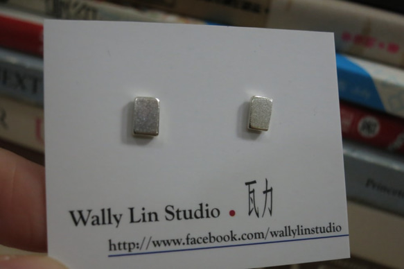 長方形純銀耳環 #01 sterling silver earrings 手作創意飾品 handmade jewelry 第6張的照片