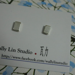 長方形純銀耳環 #01 sterling silver earrings 手作創意飾品 handmade jewelry 第7張的照片