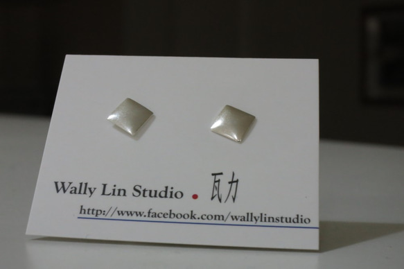 四方弧面純銀耳環 #01 sterling silver earrings 手作飾品 handmade jewelry 第10張的照片