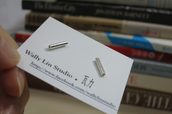 細長管純銀耳環 #01 sterling silver earrings 手作創意飾品 handmade jewelry 第6張的照片