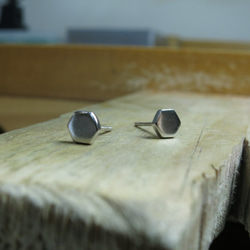 小六角純銀耳環 #01 sterling silver earrings 手作創意飾品 handmade jewelry 第1張的照片