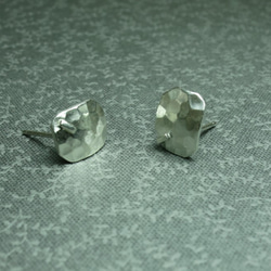 沖敲質感純銀耳環 #01 sterling silver earrings 手作飾品 handmade jewelry 第1張的照片