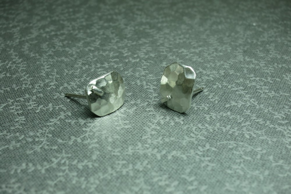 沖敲質感純銀耳環 #01 sterling silver earrings 手作飾品 handmade jewelry 第1張的照片