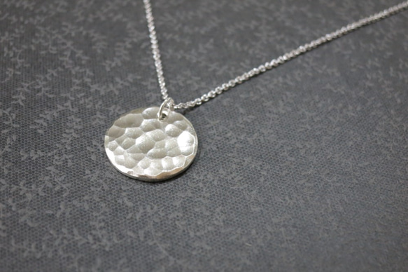 沖敲質感純銀項鍊 #01 sterling silver necklace 手作飾品 handmade jewelry 第1張的照片