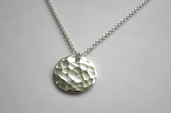 沖敲質感純銀項鍊 #01 sterling silver necklace 手作飾品 handmade jewelry 第4張的照片