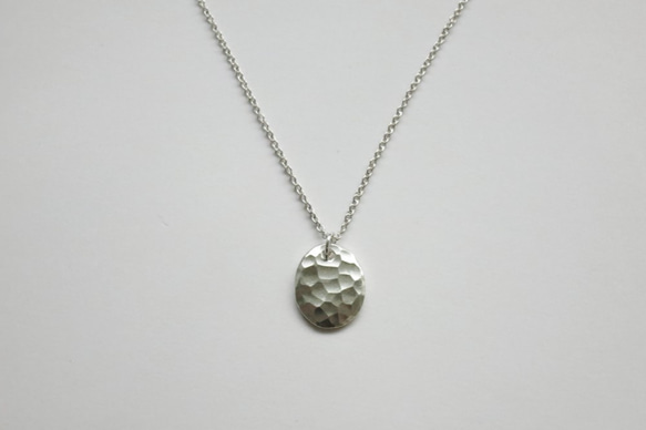 沖敲質感純銀項鍊 #03 sterling silver necklace 手作飾品 handmade jewelry 第2張的照片