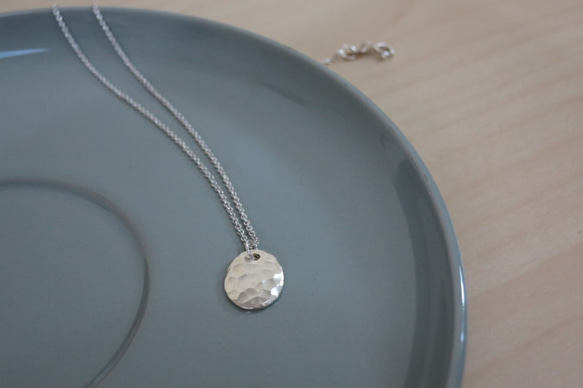 沖敲質感純銀項鍊 #03 sterling silver necklace 手作飾品 handmade jewelry 第1張的照片