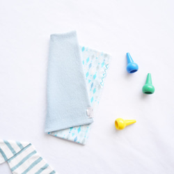 有機棉刺繡手帕巾 ハンカチ - 水藍盒 第5張的照片