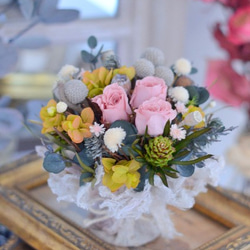 モーブピンクのナチュラルスタンド花束mini 4枚目の画像