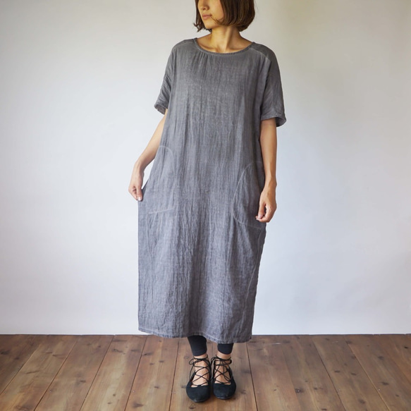 「夏日福袋」2way切換紗裙+發巾/灰色搭配 第2張的照片