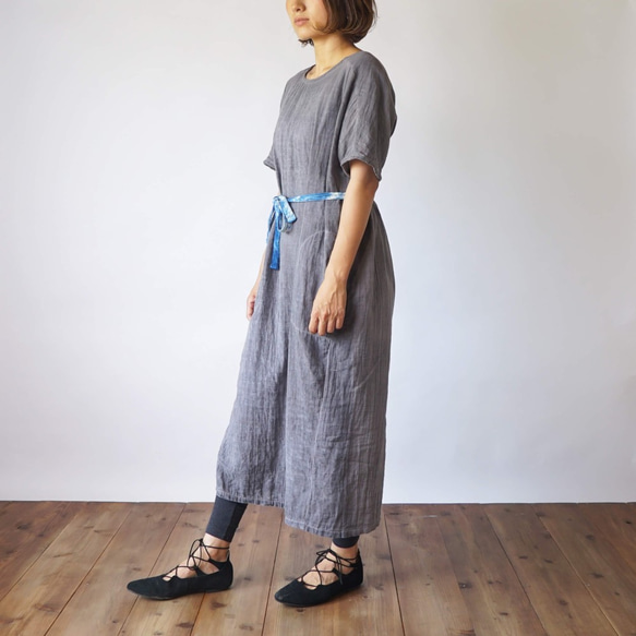 「夏日福袋」2way切換紗裙+發巾/灰色搭配 第3張的照片
