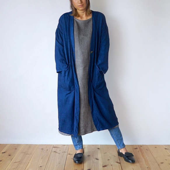 【福袋】保暖厚衣（灰色）+短裙（藍色）2件套 第1張的照片