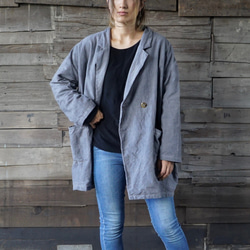 Daruma Cocoon Jacket / 灰色 / Mikawa Textile 第2張的照片