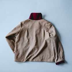 Eriwawari Blouson / Grey Velor Red / Mikawa Cotton Twill 第3張的照片