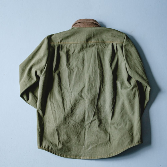 Eri Sashiko 襯衫/Damage Wash 卡其/Mikawa Textile 第4張的照片