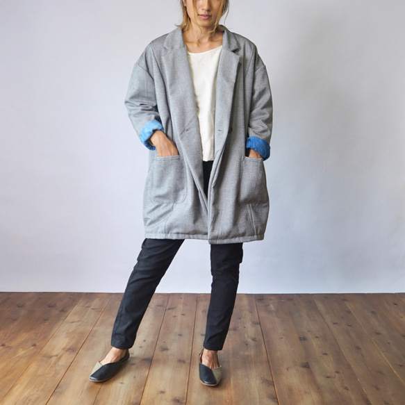 Daruma Cocoon Jacket 襯裡 / 人字紋 / Mikawa Textile 第2張的照片