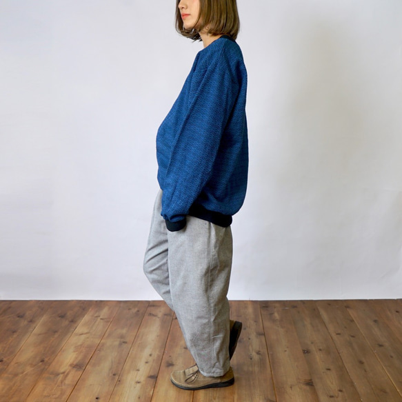 “福袋”Sashiko 梭織衛衣/麻紋靛藍+邦丹褲/人字紋 第4張的照片
