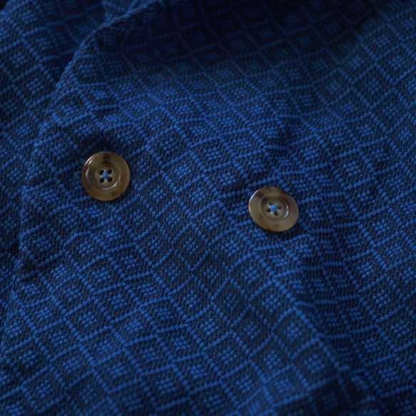 有里子四眼繭型夾克/靛藍/三河棉刺子紋 第9張的照片
