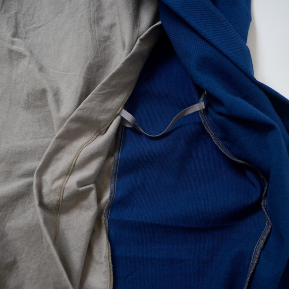 【福袋】休閒開衫-UMIBE-海軍藍+繭形裹身裙長/靛藍 第10張的照片