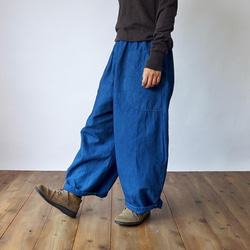 單刺子氣球褲/藍色/三河棉刺子編織 第1張的照片
