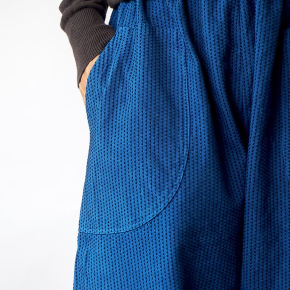 單刺子氣球褲/藍色/三河棉刺子編織 第2張的照片
