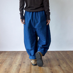 單刺子氣球褲/藍色/三河棉刺子編織 第7張的照片