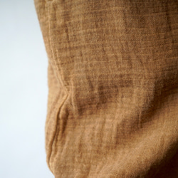 條紋紗布闊腿褲/米棕/三河棉 第5張的照片