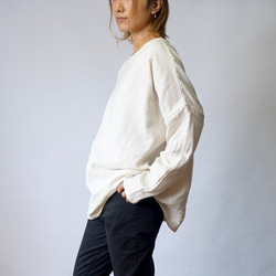 【福袋】寬鬆薄紗T卹/米色+繭形圍裙長/海軍灰 第9張的照片