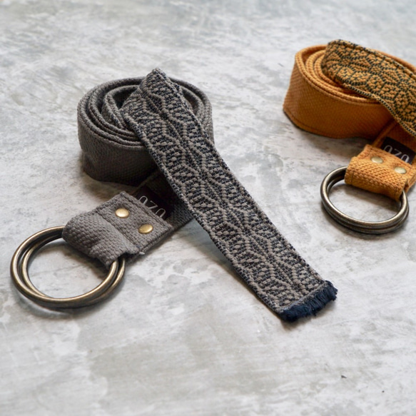 布リングベルト/柿渋2カラー/三河木綿刺し子織 その他ファッション