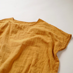 寬鬆紗布T卹/橙色/赤塔棉雙層紗布 第8張的照片