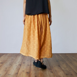 サマーマキシスカート/ドットオレンジ/遠州織物 3枚目の画像