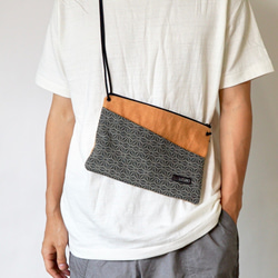 亞麻圖案包袋/2色/三河棉刺子編織 第1張的照片