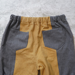 單刺子短褲/拼布-橙灰色/三河棉刺子織 第7張的照片