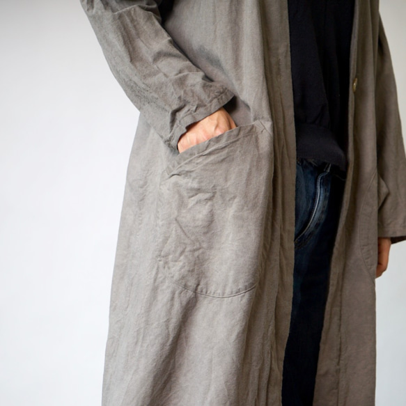 棉質外罩禮服/灰色/三河紡織 第3張的照片