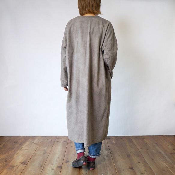 棉質外罩禮服/灰色/三河紡織 第5張的照片