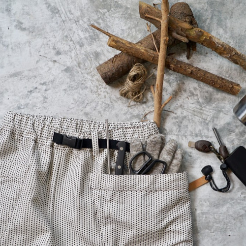 UZUiRO キャンプワークパンツ/生成り/三河木綿一本刺し子 キャンプワークパンツ/生成り/三河木綿一本刺し子 ロングパンツ UZUiRO