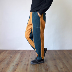 雙色羚羊褲/橙色 x 綠色/三河棉刺子編織 第3張的照片