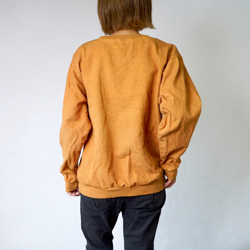 刺し子織トレーナー/オレンジ/三河木綿 スウェット・トレーナー UZUiRO