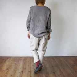【福袋】寬鬆紗布T卹/灰色+營地工作褲/本色 第4張的照片