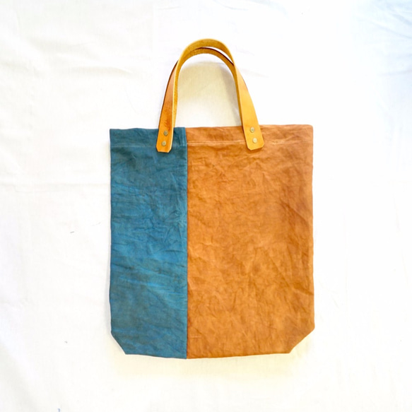 手提袋靛藍×柿子染色 第4張的照片