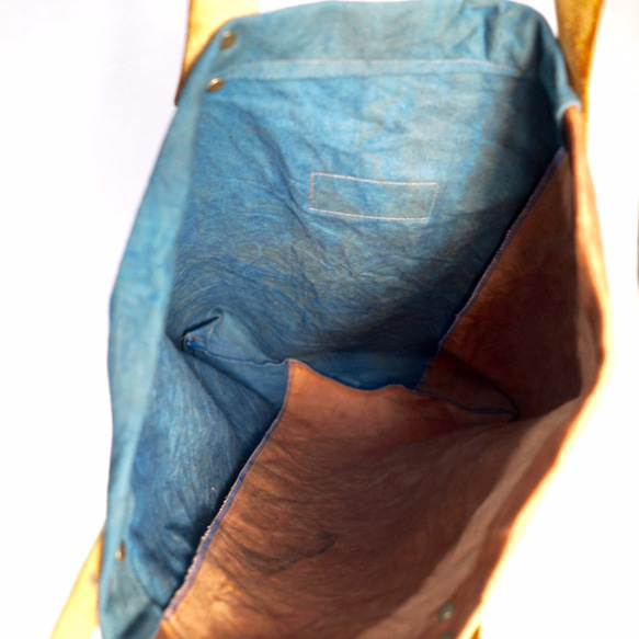 手提袋靛藍×柿子染色 第5張的照片