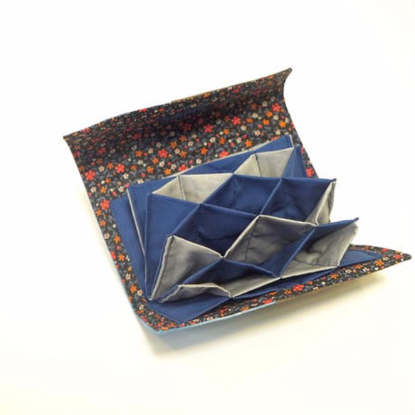 カードケース ツートン/ブルー×グレー/三河織物 5枚目の画像