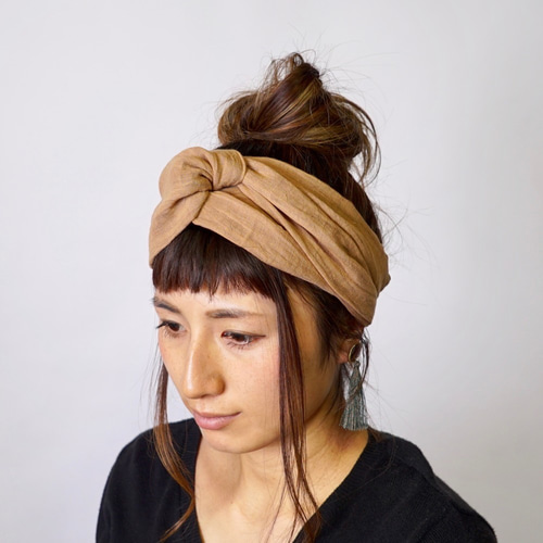 moi 草木染め　　ヘアターバン　ヘアバンド ヘアターバン/草木染め4カラー/知多木綿 ダブルガーゼ スカーフ