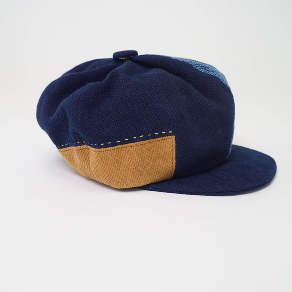 Mokomoko Casquette / 靛藍拼布 / Mikawa Cotton Sashiko Ori 第5張的照片