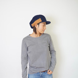 Mokomoko Casquette / 靛藍拼布 / Mikawa Cotton Sashiko Ori 第3張的照片